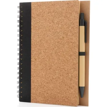Blok Korkový poznámkový blok s kroužkovou vazbou a perem - P774.271