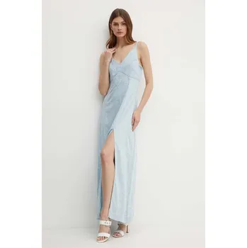 Dámské šaty Džínové šaty Guess CRUZ maxi, W4GK93 D4YZ4 W4GK93.D4YZ4 modrá 50X, vel. XS