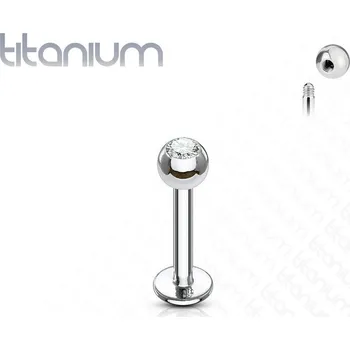 Piercing Piercing labreta TITAN 1,6 x 10 mm, kulička 4 mm