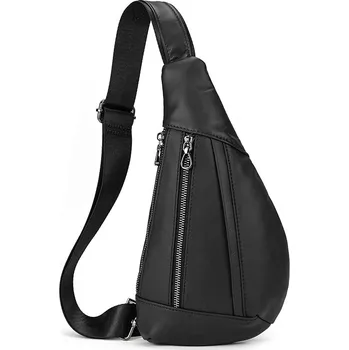 Pánská kožená taška přes hruď NW689 Barva (Varianta): Černá