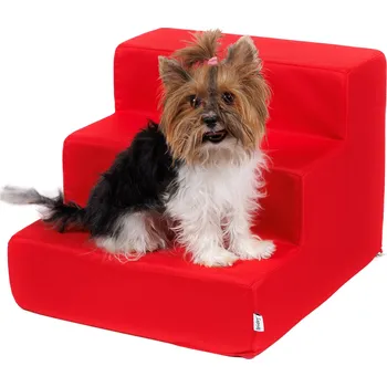Schody a rampa pro psa Iridog Schody pro psy STEPPIE no.1 červené v33 x š40 x d45 cm