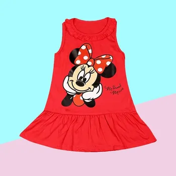 Dívčí šaty Minnie Mouse Dívčí červené letní šaty na motivy "Minnie Mouse" Velikost: 1T (1-2 roky)