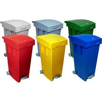 Popelnice HTI Pedálový odpadkový koš na tříděný odpad BIGTATA 80 l, žlutá