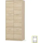 Kondela 4- dveřová věšáková skříň, dub sonoma, TEYO