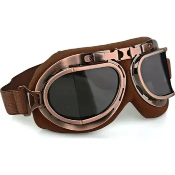 Motocyklové brýle Retro kožené moto brýle měděné