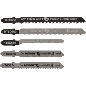 Pilový plátek Högert Pilové listy do přímočaré pily, T-rukojeť, 5 v 1 sada 5 kusů