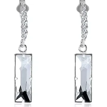 Náušnice Náušnice ze stříbra 925 - obdélníkový zirkon pod kruhovým segmentem