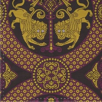 Byzantské hedvábí s okřídlenými lvy v medailonu, samitum, černé, sartor.cz