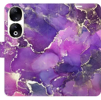 Pouzdro na mobilní telefon Flipové pouzdro iSaprio - Purple Marble - Honor 90 5G