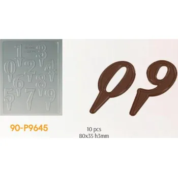 Forma na pečení MARTELLATO FORMA NA ČOKOLÁDU - ČÍSLA SE ZÁPICHEM 10ks (PLASTOVÁ)