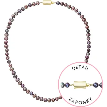 Náušnice Perlový náhrdelník z říčních perel se zapínáním ze 14 karátového zlata 922001.3/9267A dk.peacock