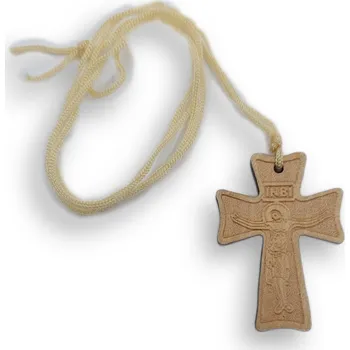 Přívěsek Řecký gravírovaný dřevěný kříž na krk D