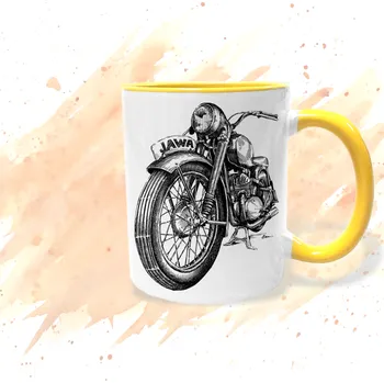 Hrnek - motorka Jawa Barva: Žlutá