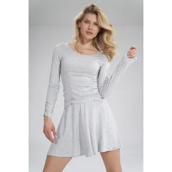 Dámská halenka Krátká halenka s dlouhými rukávy M788 Barva: Šedá, Velikost: S