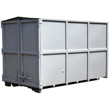 Popelnice HTI Kontejner AVIA se střechou, 3335 x 1820 x 2000/2100 mm