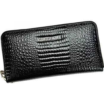 Peněženka Elegantní dámská kožená peněženka s hadím vzorem Laurenn, černá