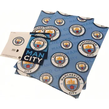 Balící papír MANCHESTER CITY FC Dárkový balicí papír Manchester City FC, 70x50 cm, 2ks