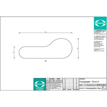 Zrcadlo Hahnenkratt Zrcadlo FS Rhodium oboustranné bez držátka Varianta: Zrcadlo FS Rhodium oboustranné laterální 53-31x142mm