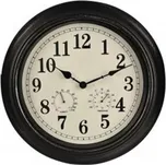 Hodiny UH černé teploměr/tlakoměr venk. pr. 40 cm