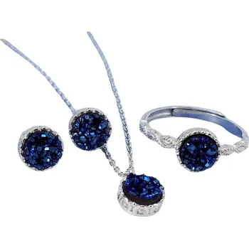 Náhrdelník Stříbrný náhrdelník Blue Velvet