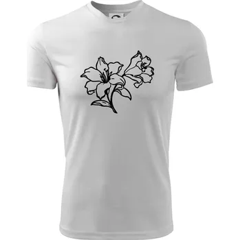 Lilie černobílá - Dětské triko sportovní (dresovina) - 158 cm/12 let ( Bílá )