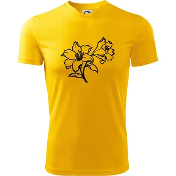 Chlapecké tričko Lilie černobílá - Dětské triko sportovní (dresovina) - 146 cm/10 let ( Žlutá )