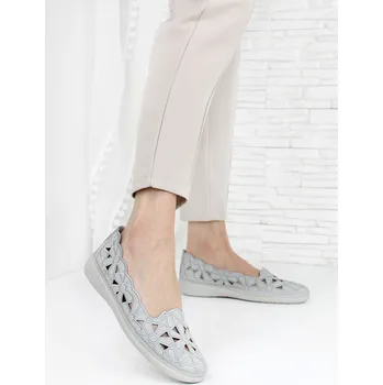 Dámské baleríny Cathay moda Šedé květované baleríny 3441-4LT.G Velikost: 37