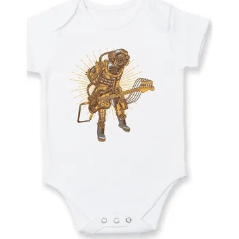 Kojenecký body Steampunk rocker - Body kojenecké s krátkým rukávem - Krátký r. do 3 měs ( Bílá )