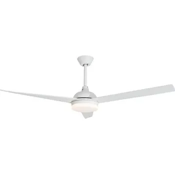 Nova Luce Stropní ventilátor se světlem FLOW matná bílá ocel a sklo bílá 5ti rychlostní dálkové ovládání 37W LED 3000K