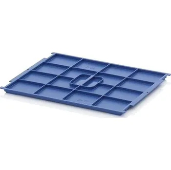 Víko, volně pokládací, pro přepravky R-KLT, 400 x 300 mm, barva modrá