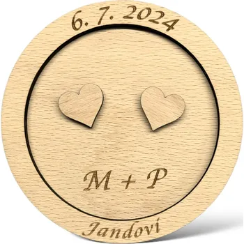 JarisWood Tácek na snubní prstýnky