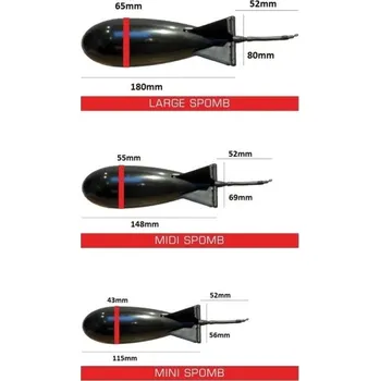 Vrhač návnad SPOMB - Zakrmovací raketa Mini Black Spomb