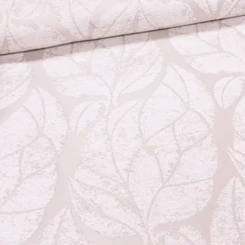 Potahová látka IRONIA 20, listy na béžové, š.140cm (látka v metráži)