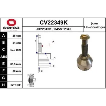 Autodíl Sada kloubů, hnací hřídel EAI CV22349K