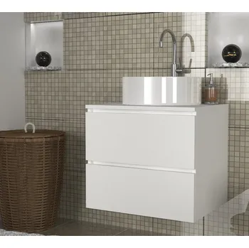 Koupelnový nábytek Závěsná skříňka pod umyvadlo DONGOLA š. 60 cm, matná bílá