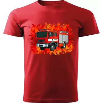Chlapecké tričko tričko pro hasiče MAN CAS 15 červené 146 (dětské hasičské tričko )