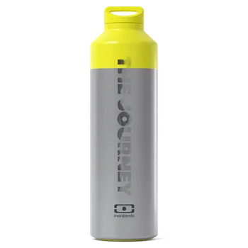 Termoska MonBento, Termoska se sítkem na čaj Steel The Journey | stříbrná, žlutá