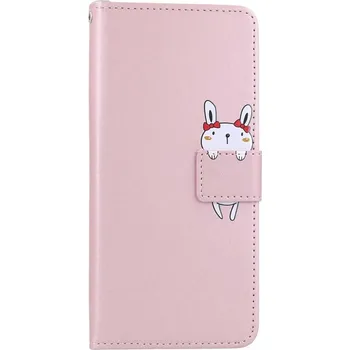 Pouzdro na mobilní telefon TopQ Knížkové pouzdro pro Xiaomi Redmi Note 12 růžové s králíčkem
