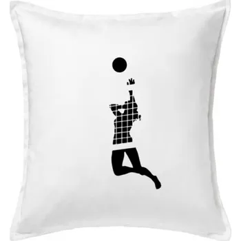 Polštář Volejbalistka síť - Polštář 50x50 - 50x50 - Včetně výplně ( Bílá )