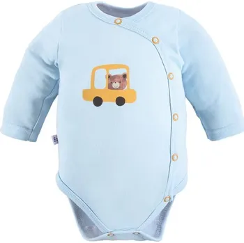Eevi Body rozepínací s dlouhým rukávem Cars&Bears modré - 56