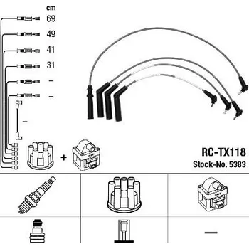 Zapalovací kabel Sada kabelů pro zapalování NGK RCTX118