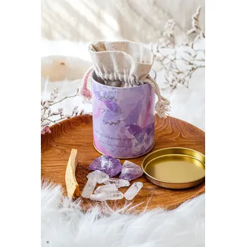 YogaDay Meditační set ametystu a křišťálu s Palo Santo