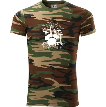 Pánské tričko Bubeník strom - Army CAMOUFLAGE - M ( Hnědý maskáč )