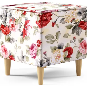 Taburet Eka Podnožka DEXTER 40 cm Výběr nohou: Přírodní, Barva látky: CORAL WM 82