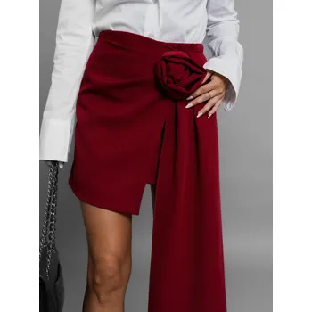 Dámské šaty Bordó krátká mini sukně DIVOLET s aplikací Velikost: ONESIZE