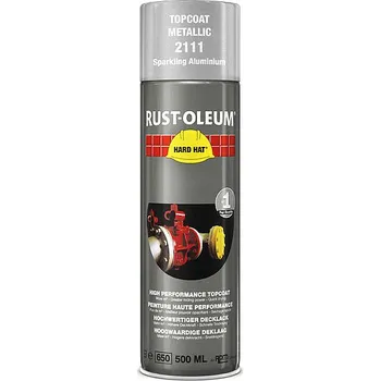 Barva ve spreji Metalická barva ve spreji Rust-Oleum HARD HAT Metallic Topcoat 500 ml Barva: třpytivě stříbrná/ sparkling aluminium
