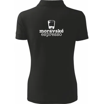 Moravské espresso - Polokošile dámská Pique Polo - XS ( Černá )