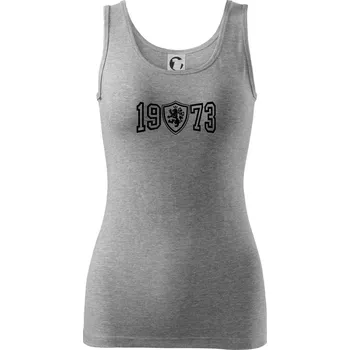 Dámské tričko Narozeninový motiv - znak - 1973 - Dámské tílko - XL ( Tmavě šedý melír )