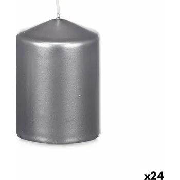 Svíčka Acorde Sada svíček Stříbrná (7 x 10 x 7 cm) (24 ks)