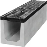 Covernit Spádový betonový žlab D400 s litinovou mříží 1000 x 200 x 250 mm, Varianta: 3 / D400